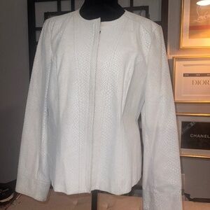 Alfani embossed Leather zip jacket